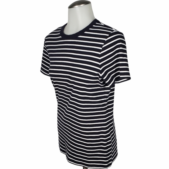Lands' End Tops - LANDS END Short Sleeve Crewneck T-Shirt Black and White Stripe Size M